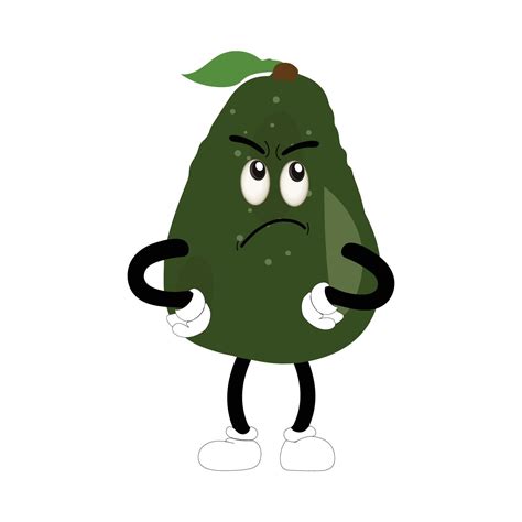 Cartoon Avocados Mascot Characters Hand Drawn Doodle Style Cartoon