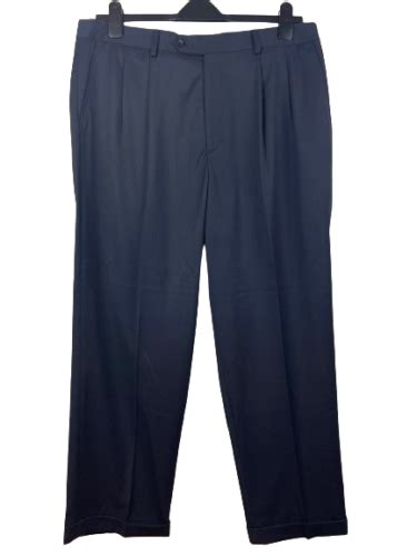 NEW Geoffrey Beene Dress Pants Men S 36 X 29 Blue Pleated Cuffed NWT EBay