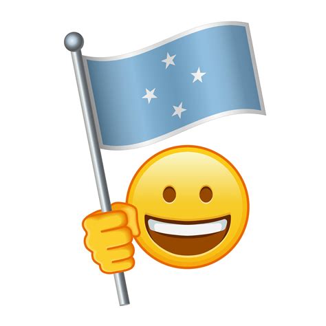 Emoji with Federal States of Micronesia flag Large size of yellow emoji ...