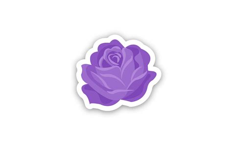 Cute Purple Flower Stickers Graphic By Hanifahstudio34 Creative Fabrica