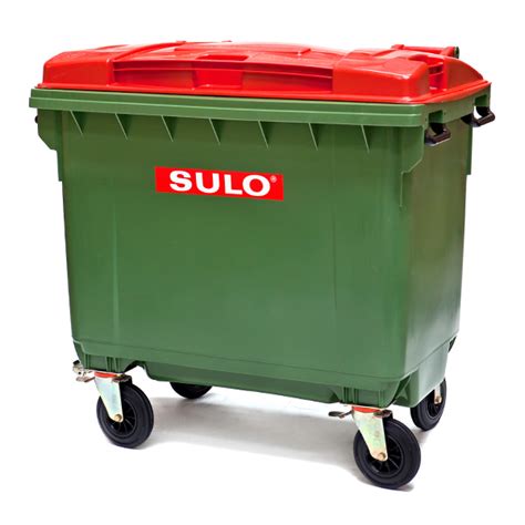 660l 4 Wheeled Bin Green Base