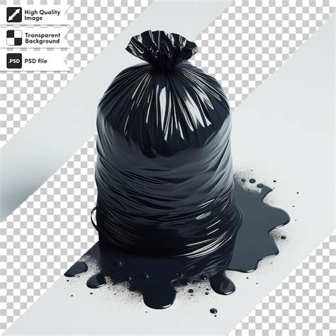 Premium Psd Psd Black Garbage Bag Trash Bag On Transparent Background