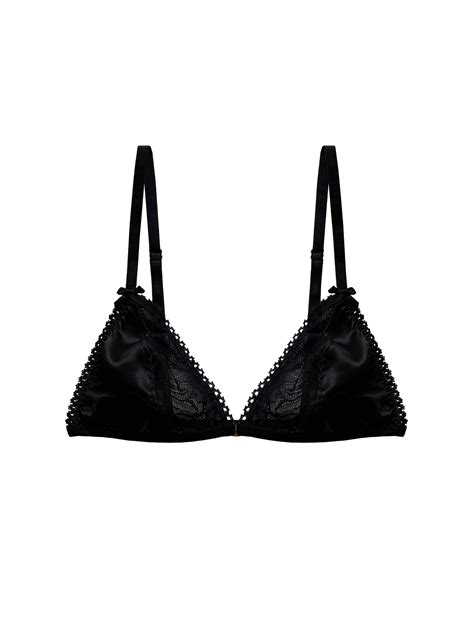 Selena Organic Silk And Lace Triangle Bra Ayten Gasson