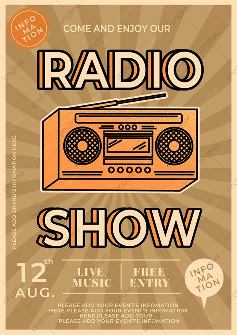 Old Radio Vintage Style Broadcast Program Poster Template Download On