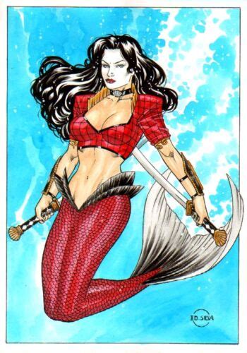 Shi Mermaid Sexy Amazing Pinup Original Comic Page By Ed Silva Ag Ebay