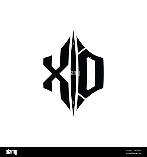 XO Letter Logo Monogram Hexagon Diamond Shape With Piercing Style