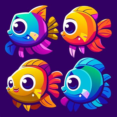 Arte Vectorial De Personajes Del Juego Del Mundo Submarino Vector Premium