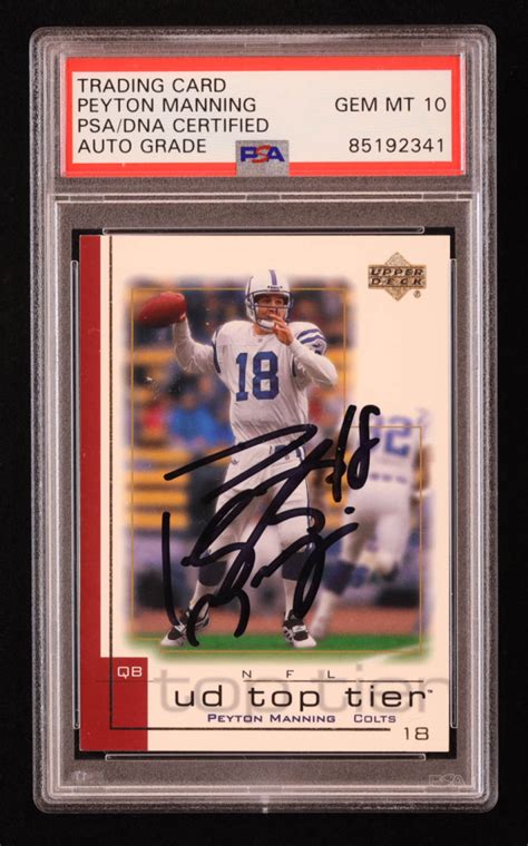 Peyton Manning Signed 2001 Upper Deck Top Tier 70 PSA Auto 10