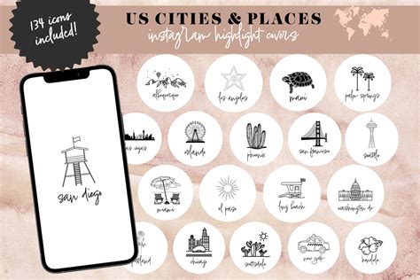 Us Cities Instagram Highlight Covers Gr Fico Por Lush Preset Studio