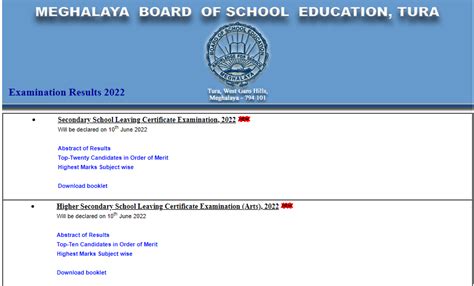 Mbose Sslc Hsslc Result Out Live Megresults Nic In Meghalaya