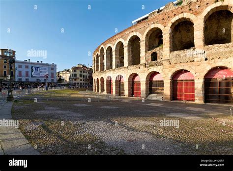 Verona Veneto Italy The Verona Arena Roman Amphitheatre Stock Photo