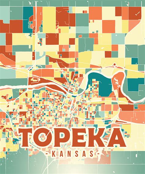 Topeka Us Map Digital Art By Alexandru Chirila Fine Art America