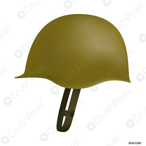 Side Of Army Helmet Mockup Realistic Style Stock Vector 3401080