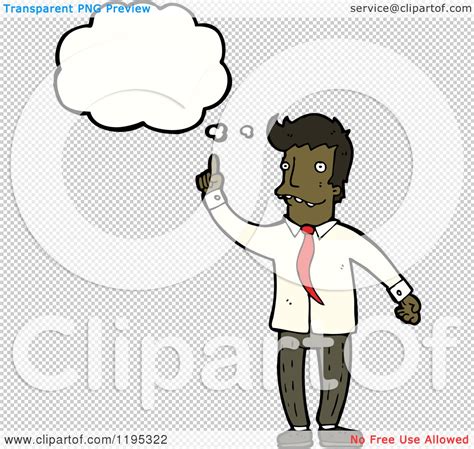 Cartoon Of A Black Businessman Thinking Royalty Free Vector