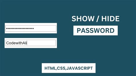 Show Hide Password Toggle Using JavaScript YouTube