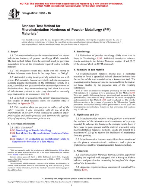 Astm B Standard Test Method For Microindentation Hardness Of