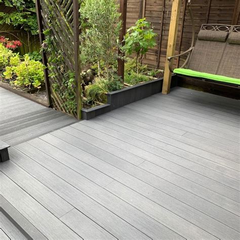 Double Sided Dark Grey And Light Grey Composite Decking