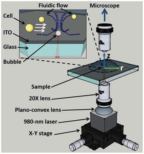 Experimental Setup Of The Opto Thermocapillary Micromanipulator The