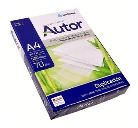 Resma Autor A4 70g Duplicacion X 500 Hojas Caja 12 Es Resma Papeles