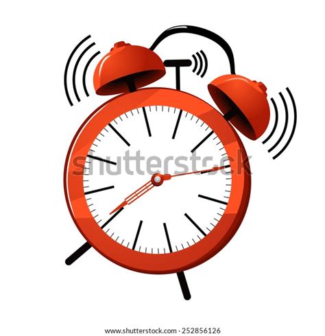 Vector Illustration Red Ringing Alarm Clock Stock Vector Royalty Free