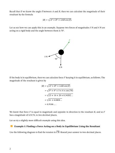 Lesson Triangle Of Forces Nagwa