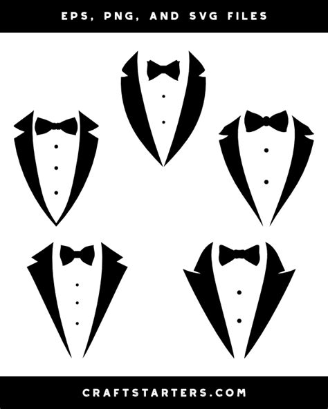 Bowtie and Tuxedo Silhouette Clip Art