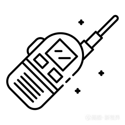 对讲机图标 轮廓样式插画 正版商用图片18rp23 摄图新视界