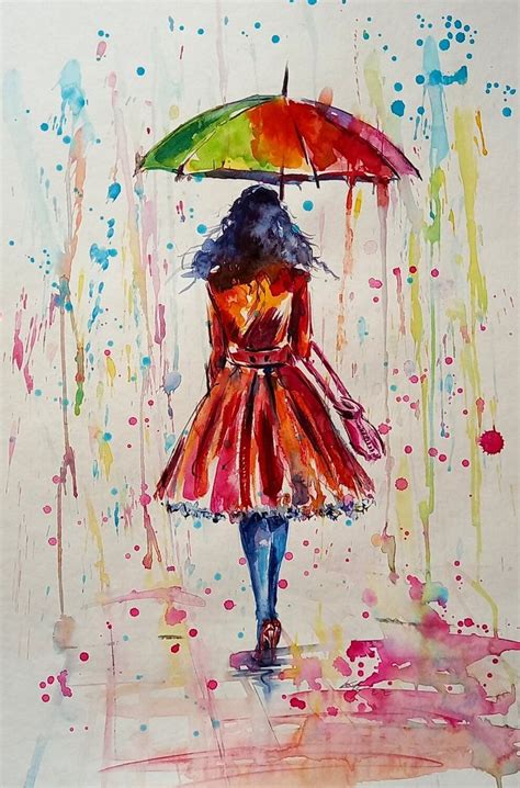 Colorful rainy day par Kovács Anna Brigitta 2022 Oeuvre sur papier