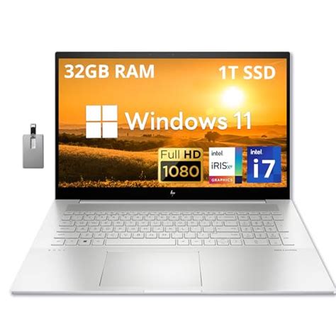 Hp Envy 17t Laptop I7 1195g7 11th Gen 32gb Ram 1 Tb Nvme Ssd 17 3 Fhd