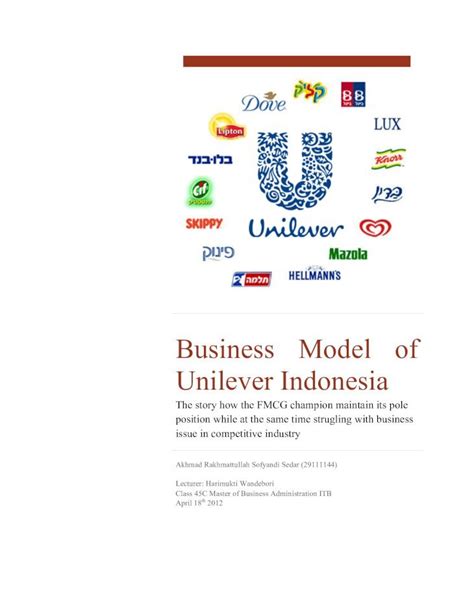 Pdf Business Model Of Unilever Indonesia Pdfslidenet