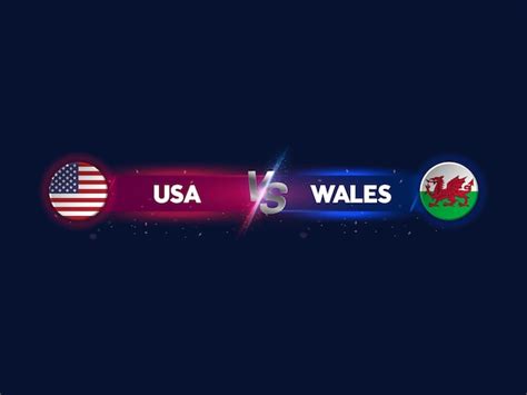 Premium Vector Fifa 2022 Usa Vs Wales Football Match