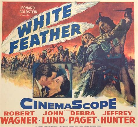 WHITE FEATHER WINDOW CARD MOVIE POSTER 1955 ROBERT WAGNER DEBRA PAGET ...