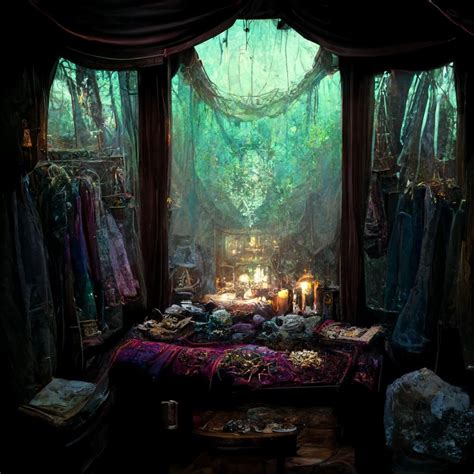 A Room Filled With Lots Of Clothes And Candles