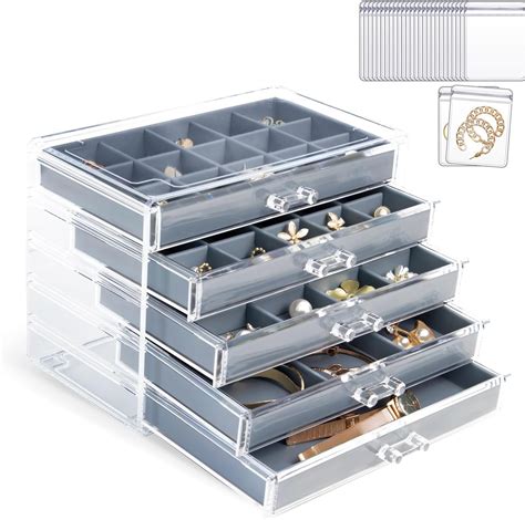 Kamier Acrylic Jewelry Organizer Layers Clear Acrylic Jewelry Box For