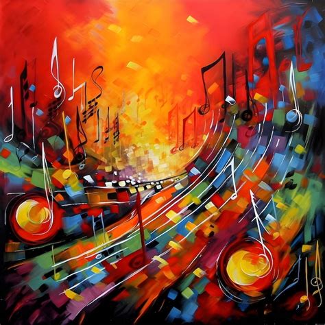 Abstract Painting Music Note