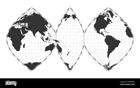 Vector Weltkarte Unterbrochene Sinusf Rmige Projektion Geografische