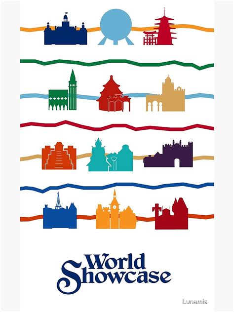 World Showcase Pavilions Art Print For Sale By Lunamis Redbubble