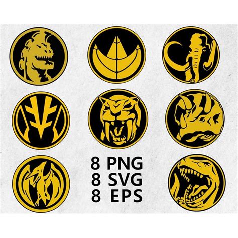 Ranger Cut Files Power Coin Dinosaurs Coins SVG PNG EPS Inspire