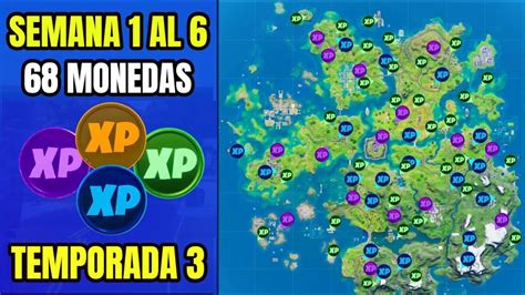 UBICACIONES De TODAS Las MONEDAS XP PE MORADAS VERDES AZULES SEMANA 1