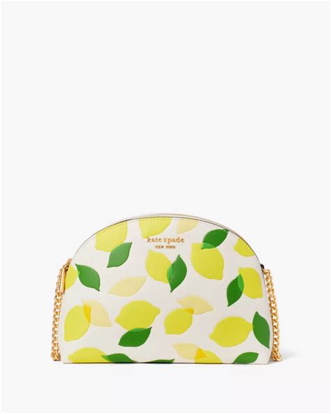 Morgan Lemon Toss Embossed Double Zip Dome Crossbody Kate Spade New York