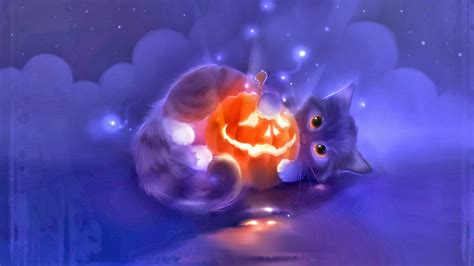 Image - Halloween-Cute-pumpkin-head-cat-holiday-hd-wallpaper-.jpg ...