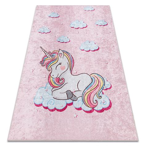 Tappeto Lavabile JUNIOR 51855 804 Unicorno Nuvole Per Bambini