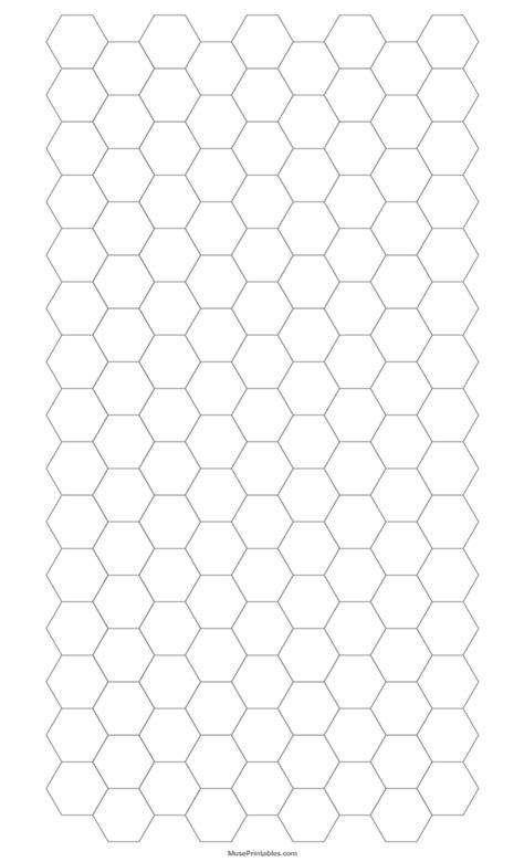 Printable Half Inch Gray Hexagon Graph Paper For Legal Paper Free