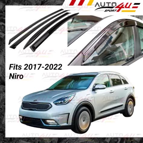 Fits For Niro Window Vent Visors Sun Rain Wind Guards Shade