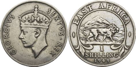 British East Africa 1 Shilling 1949 Georg VI 1936 1952 Kursmünze