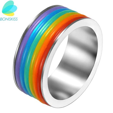 Buy Boniskiss 9mm Stainless Steel Rings Lesbian