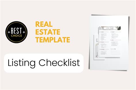 Real Estate Listing Checklist Template Graphic By Realtor Templates