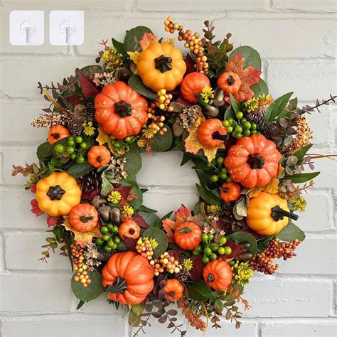 Fall Wreaths 18 Inch Fall Wreath Pumpkin Harvest Decor Fall Decor For Home