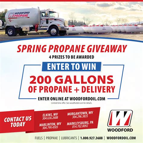 Win Up To 200 Gallons Of Propane Delivery Woodford Oil Company