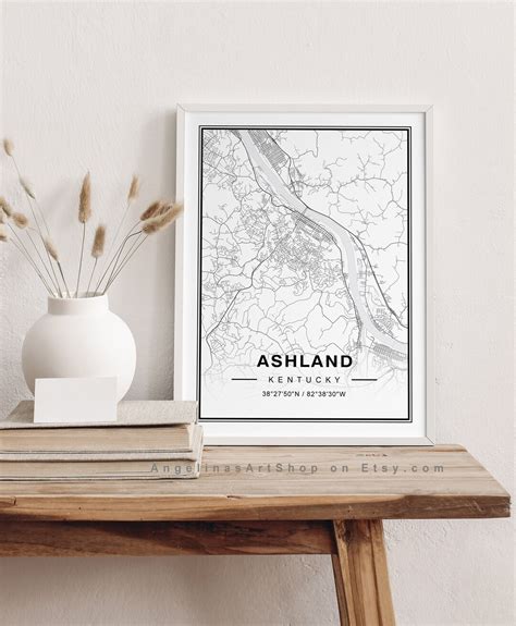 Ashland Map, Ashland Print, Ashland Map Print, Ashland Kentucky Map - Etsy